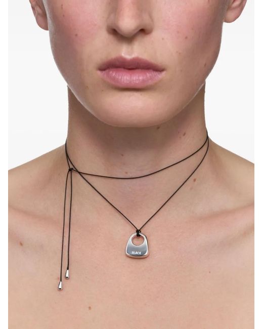 Maria Black Metallic Medium Tote Necklace