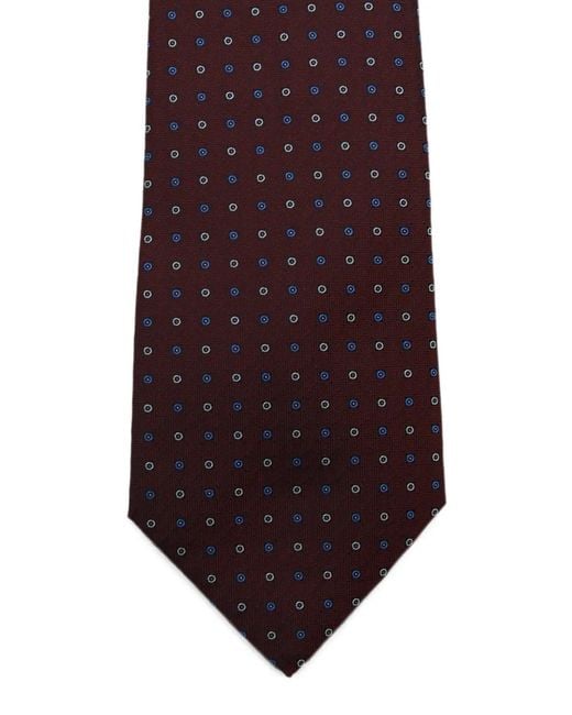 Canali Purple Geometric-Pattern Silk Tie for men