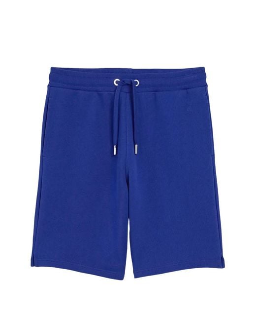 AMI Blue Cotton Embossed Shorts for men