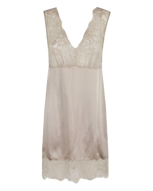 Marella Gray Lace V-Neck Dress