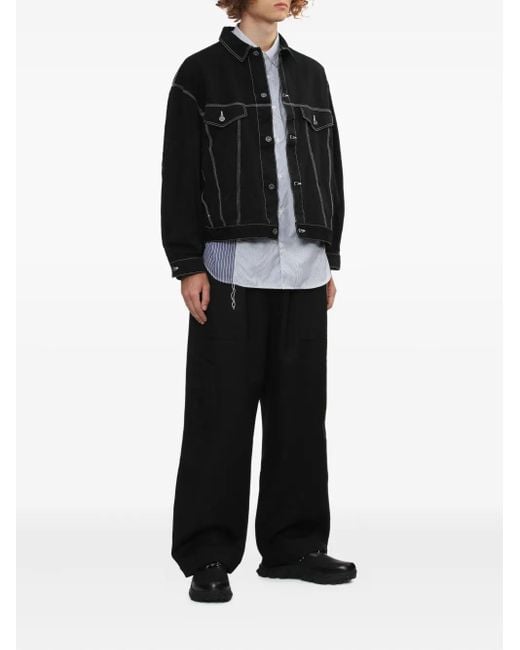 Comme des Garçons Black Contrast-Stitching Denim Jacket for men