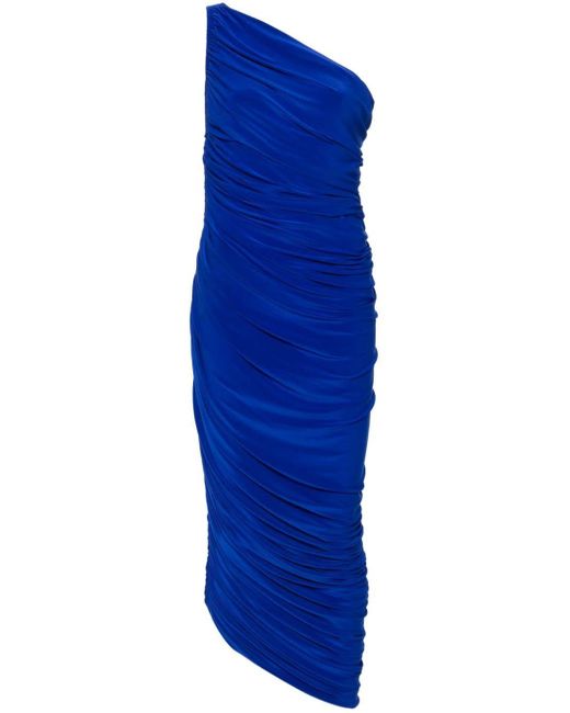 Norma Kamali Blue Diana Ruched Maxi Dress