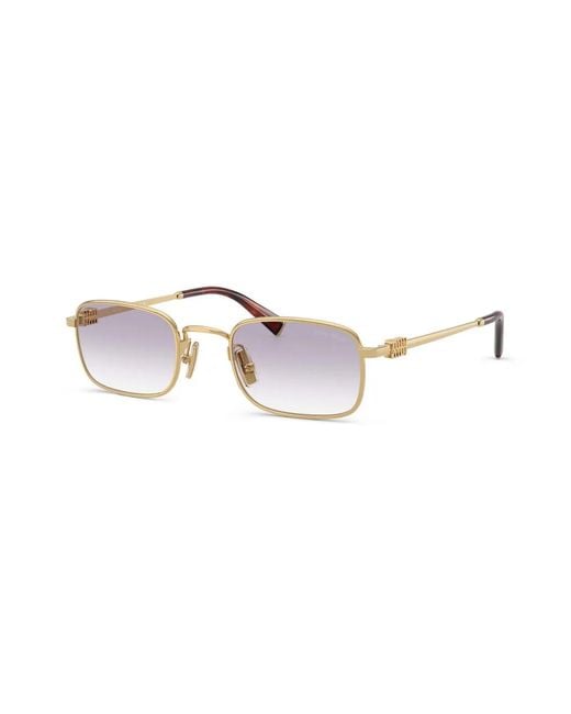 Miu Miu Brown Rectangle-Frame Sunglasses