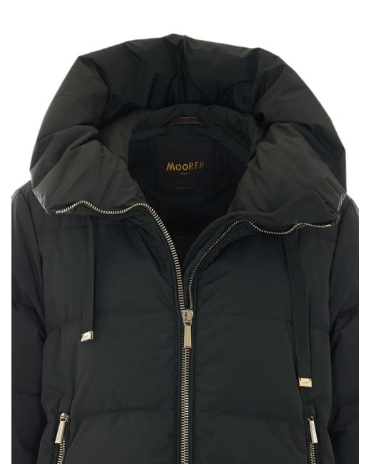 Moorer Black Gadia Hooded Padded Jacket