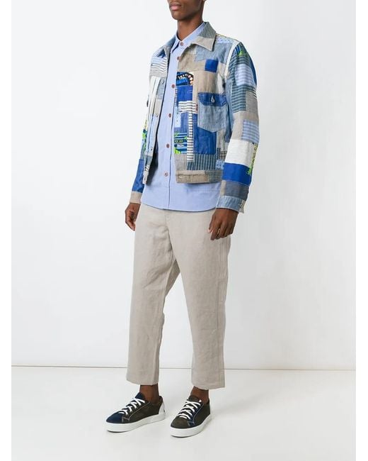 Junya Watanabe Blue Patchwork Denim Jacket for men