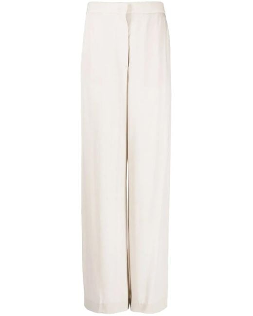 Fabiana Filippi White High-Waisted Wide-Leg Trousers