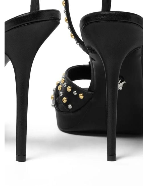 Versace Black 120Mm Leather Sandals
