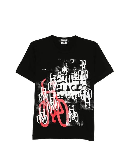 COMME DES GARÇON BLACK Black Graphic-Print T-Shirt for men