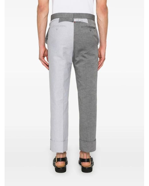 Thom Browne Gray Striped Trousers for men