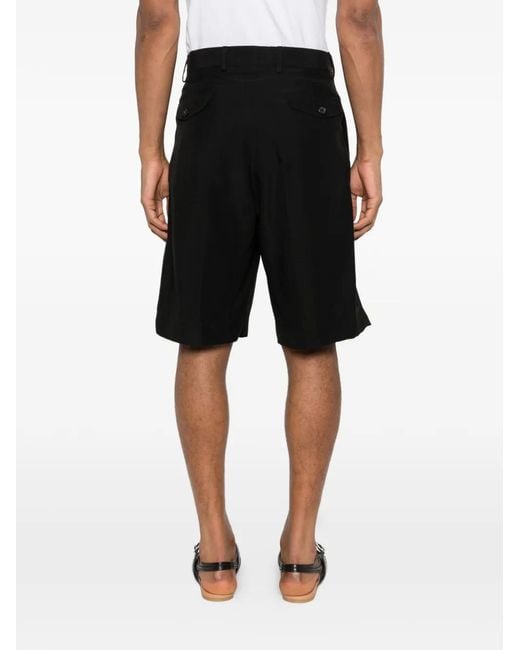 Laneus Black Pleated Shorts for men