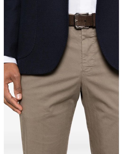 PT Torino Gray Belt-Loop Trousers for men