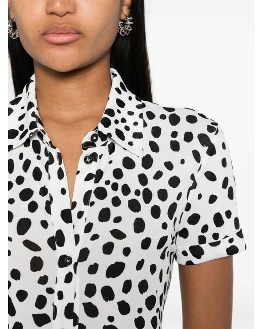 Moschino White Abstract-Print Dress
