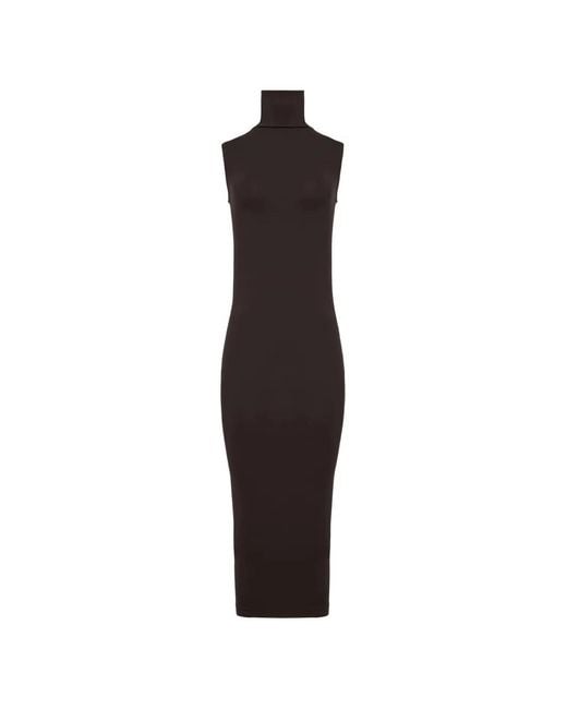 Wolford Brown Seamless Sleeveless Midi Dress