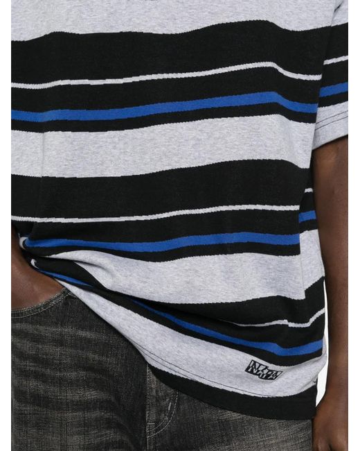 Napapijri Blue Striped Polo Shirt for men