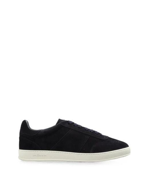 Kiton Black Lace-Up Leather Sneakers for men