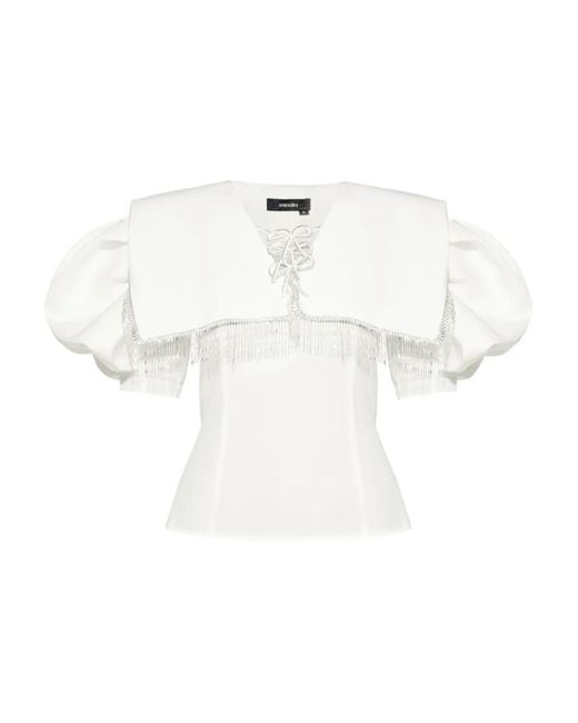 Blusa con manga farol Anouki de color White