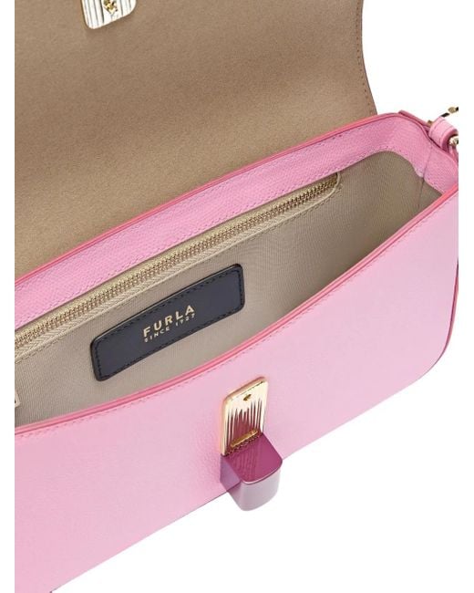 Furla Pink Iride Flap-Lock Satchel