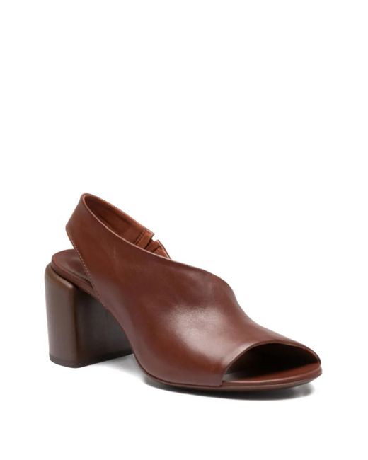Officine Creative Brown Felicia 005 Peep-Toe Block-Heel Sandals