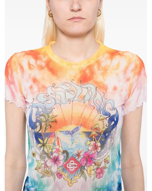 Casablanca プリント メッシュ Tシャツ Multicolor