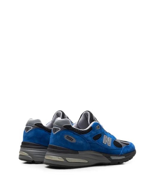 New Balance Blue 991V2 City Exclusive Pack Usa Lace-Up Sneakers for men