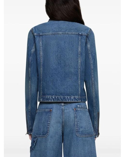 Re/done Blue Zip-Up Denim Jacket