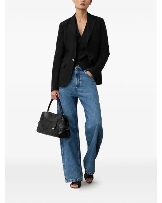 Ralph Lauren Black Single-Breasted Linen Jacket