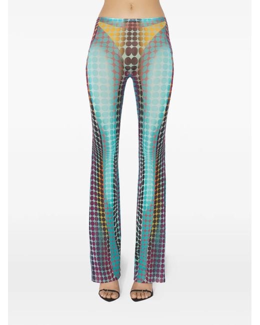 Jean Paul Gaultier Blue "Re-Edition Flare Trousers" Trousers. Clothing