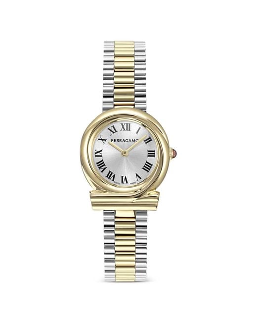 Ferragamo Metallic Gancini Twisted 28Mm Watch