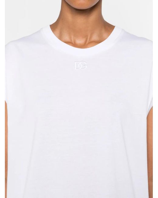 Dolce & Gabbana ラウンドネック ノースリーブ トップ White