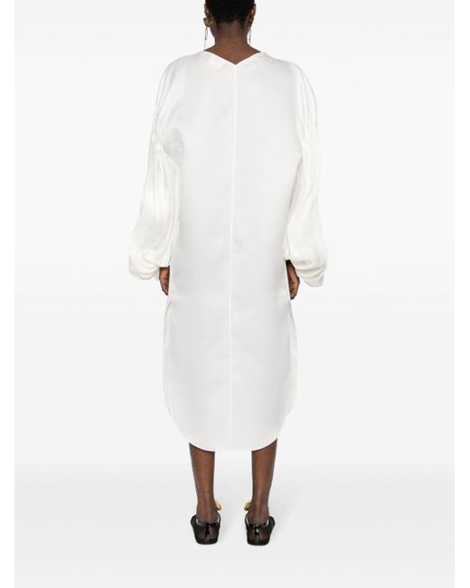 Khaite White The Zelma Midi Dress