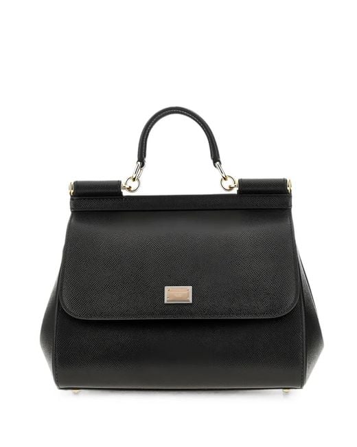 Dolce & Gabbana Black Large Sicily Handbag