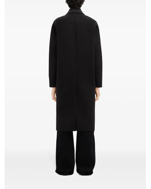 Courreges Black Cocoon Logo-Appliqué Coat