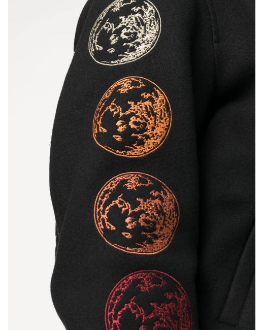 Off-White c/o Virgil Abloh Black Moon Phase Logo Wool-blend Varsity Jacket for men