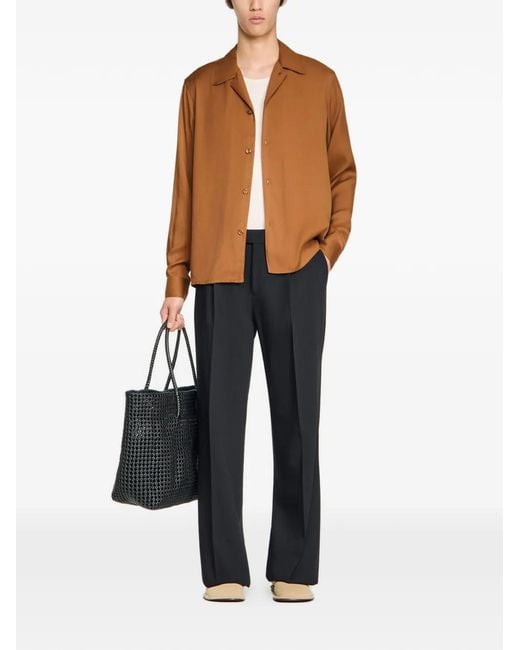 Sandro Brown Flowy Shirt for men