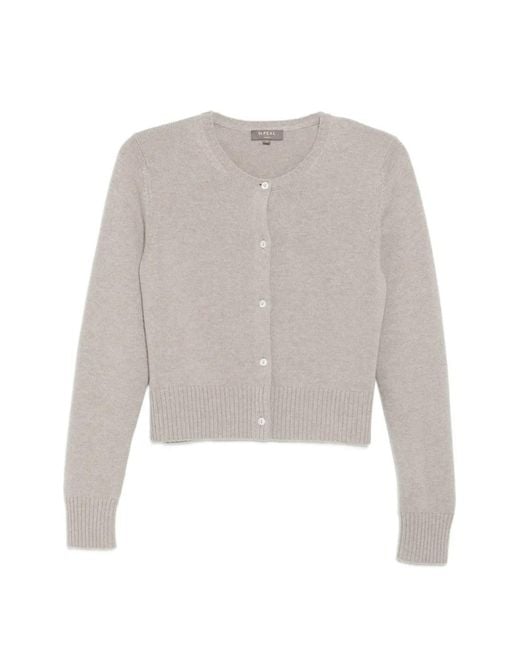 N.Peal Cashmere White Chunky Crop Cardigan