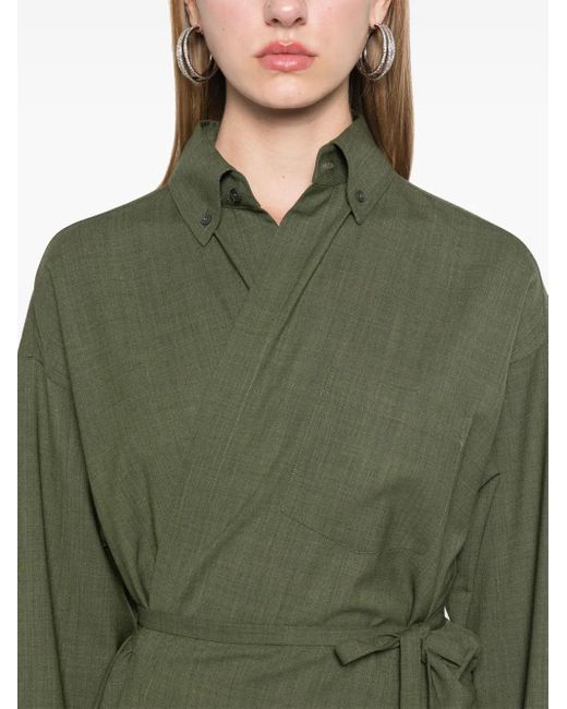 Fabiana Filippi Green Wrap Maxi Dress