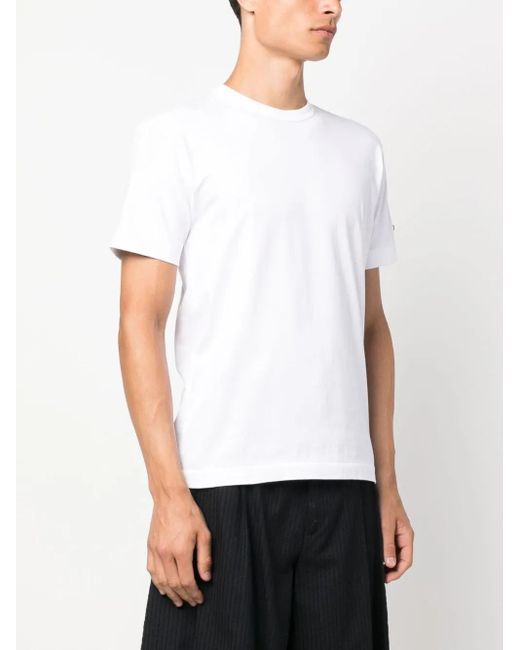 COMME DES GARÇONS PLAY White Logo-Patch Cotton T-Shirt