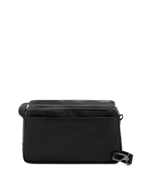 Piquadro Black Logo-Plaque Rfid-Shielded Ipad Mini Messenger Bag for men