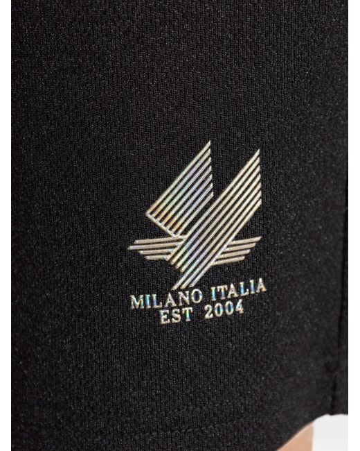 EA7 Black Logo-Detail Shorts for men