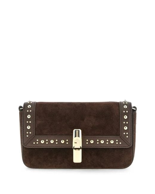 Furla Brown Iride Stud-Embellished Crossbody Bag