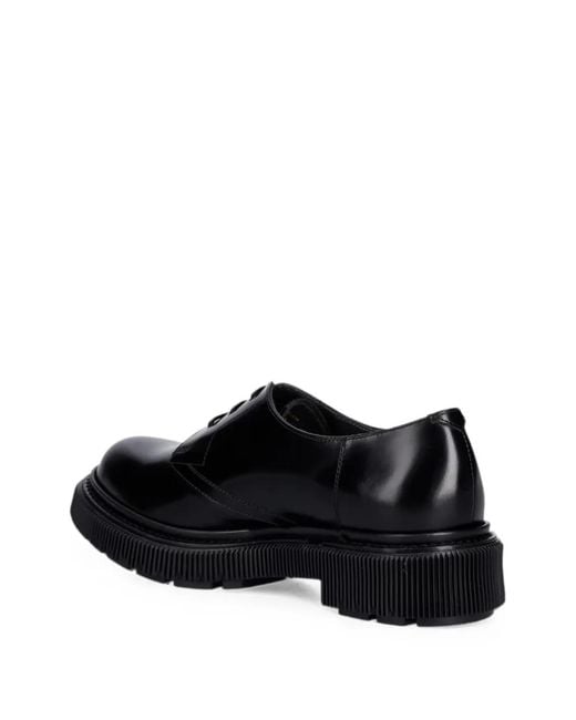 Adieu Black Chunky-Sole Derby Shoes
