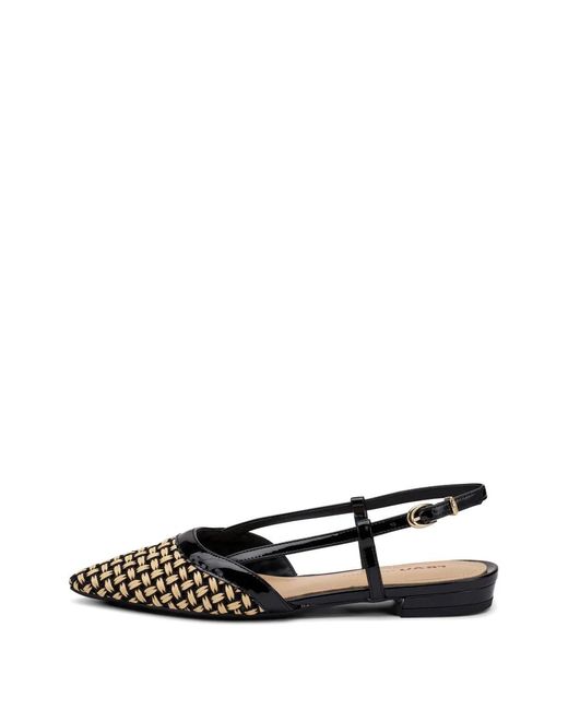 Frau White Raffia Patent-Leather Pumps