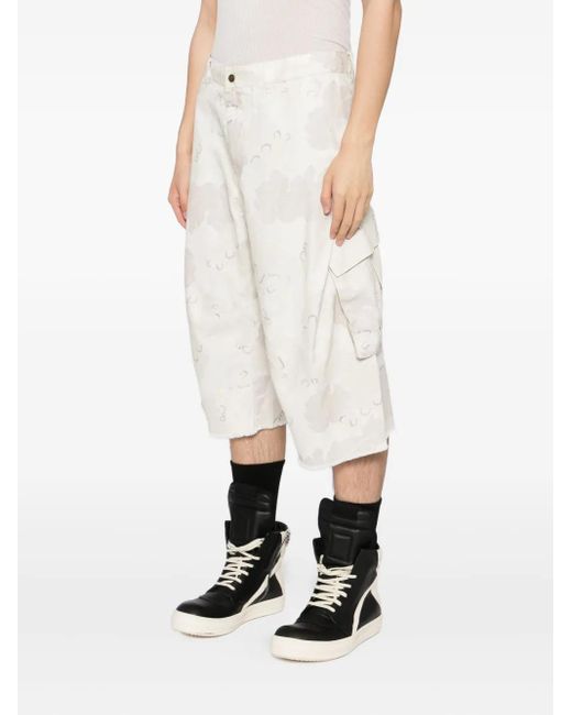 CROQUIS White Camouflage-Print Shorts for men