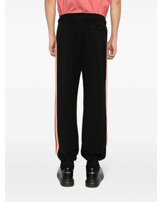 Lanvin Black Side Curb Cotton Track Pants for men