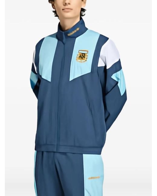 Adidas Blue Argentina Eqt Panelled Jacket for men