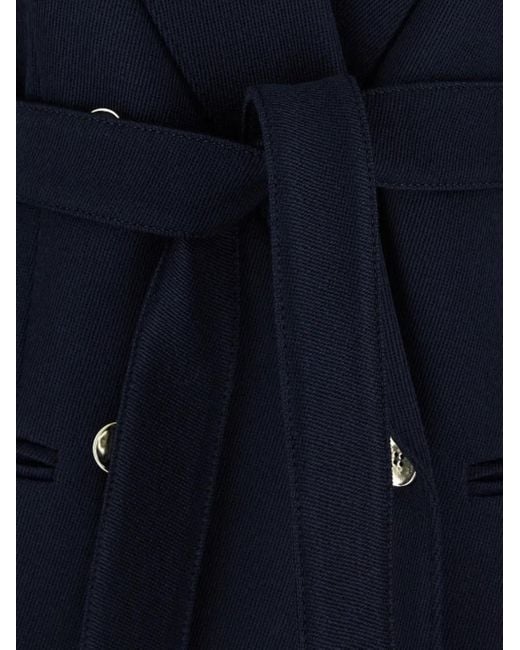Tela Blue Belted Double-Breasted Blazer