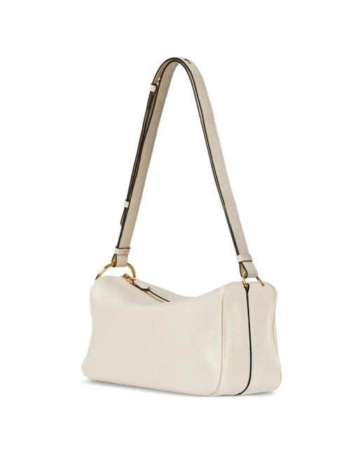 Gucci White Medium Half Horsebit Shoulder Bag