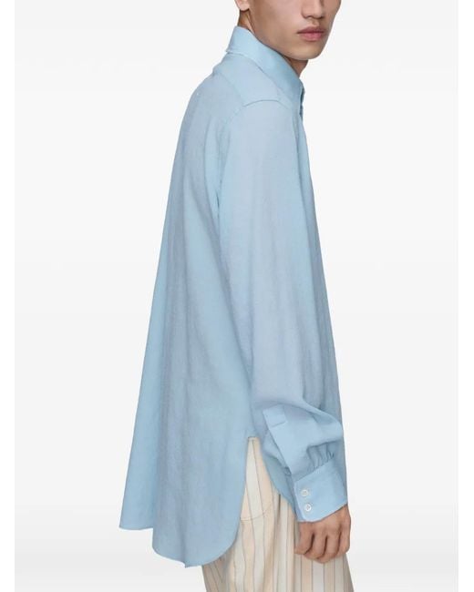 Maison Margiela Blue Long-Sleeved Shirt for men