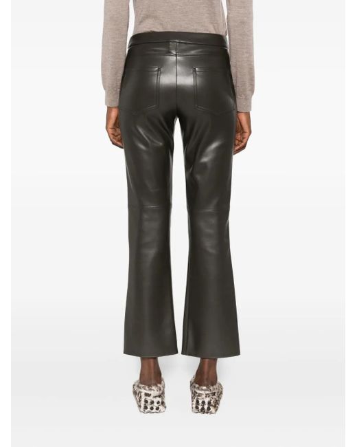 Max Mara Gray Flared-Hem Panelled Trousers