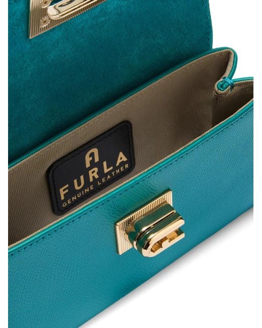 Furla Blue Mini Sac Imprimé À Effet Grainé